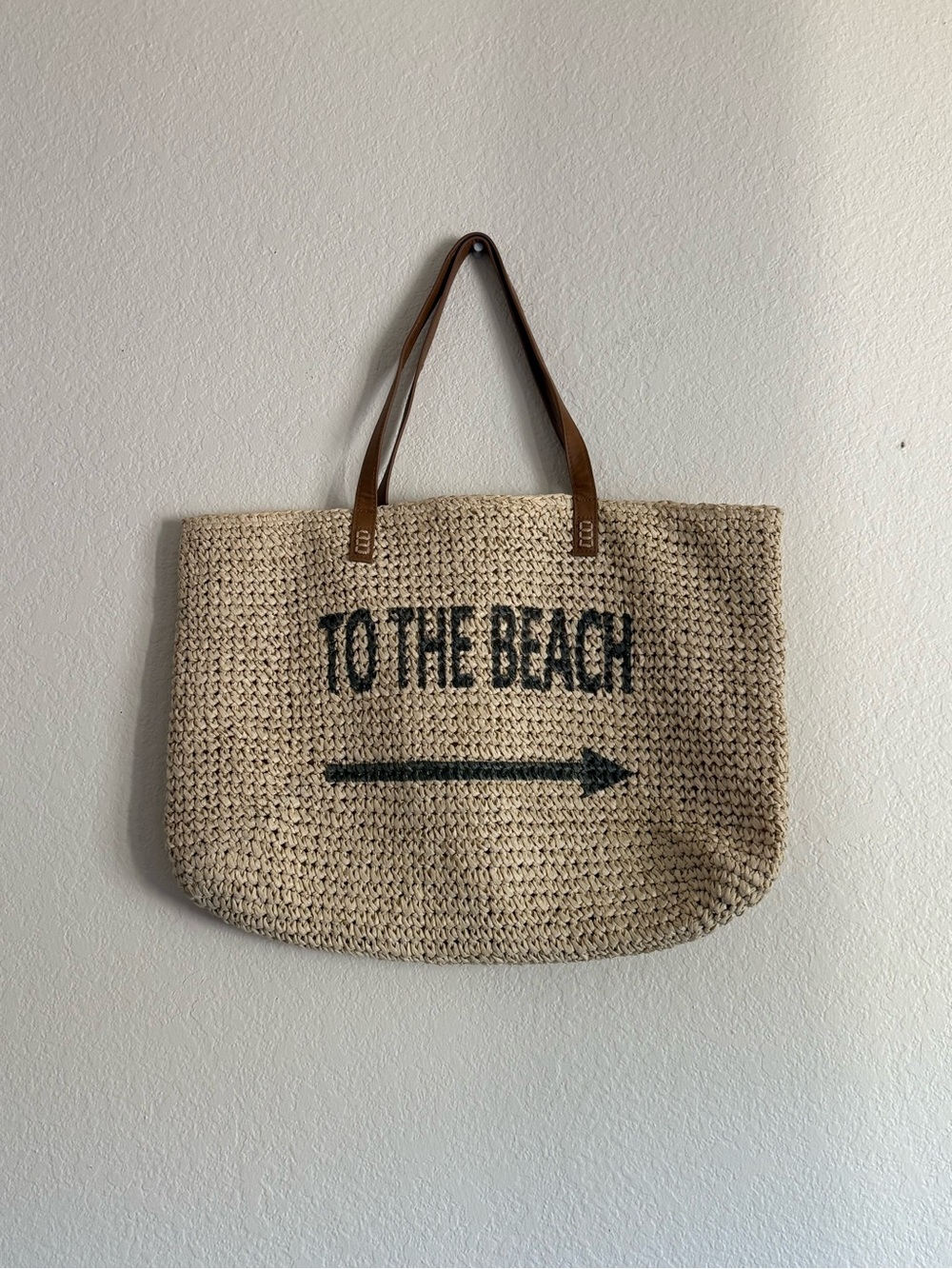 Straw Studios Natural Straw Tote with Cream Interior